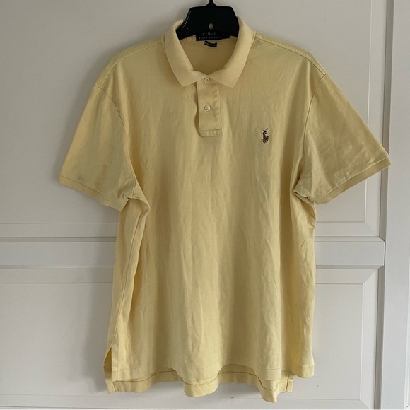 Polo Ralph Lauren Yellow Short Sleeve Pima Soft Touch Polo Shirt 20582 - Picture 2 of 6